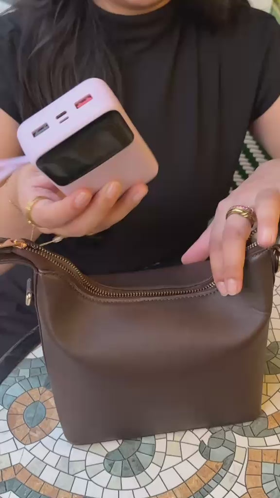 Noa Sculpted Mini Bag – Brown