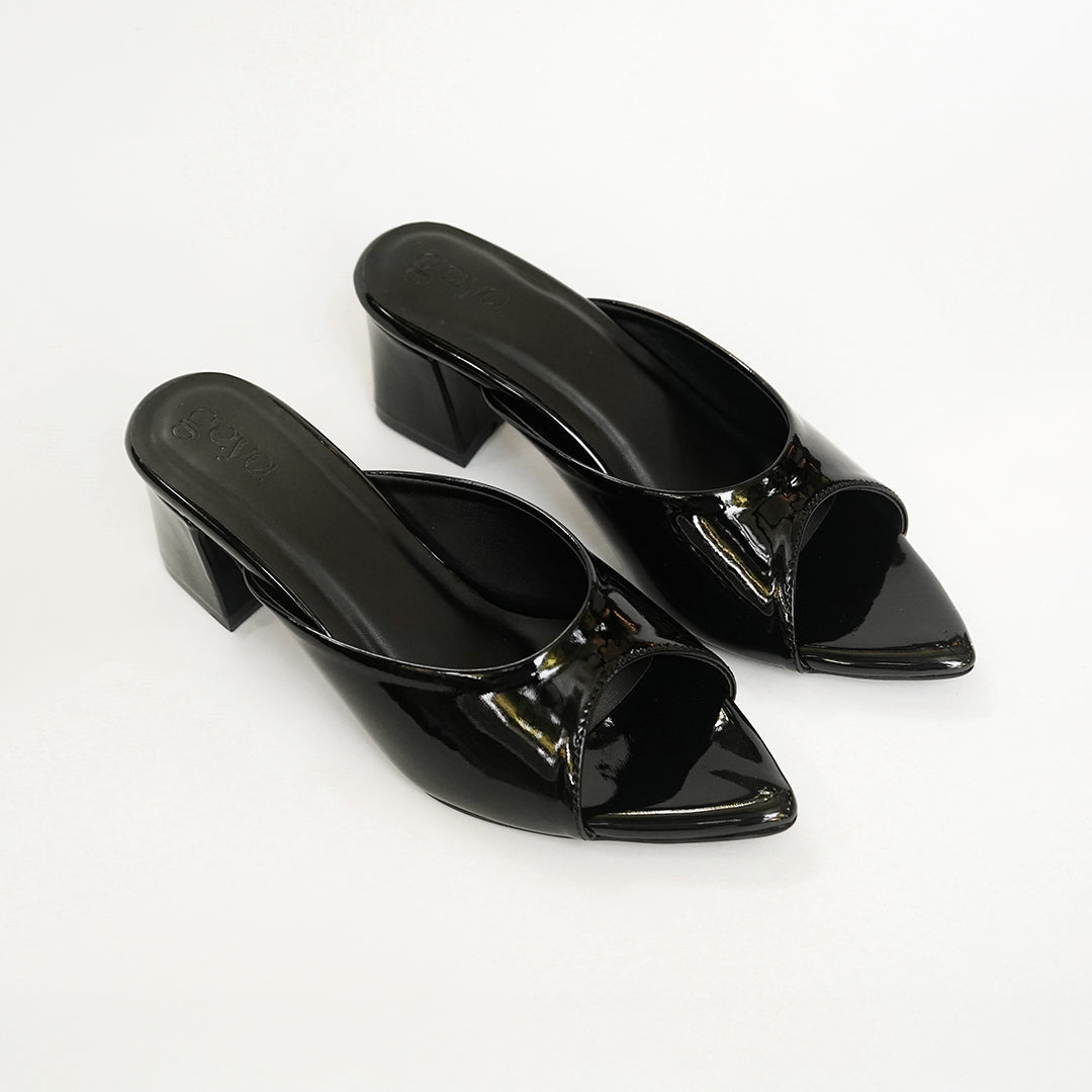 Sora Heels Black Cushioned Block Heels for All-Day Office Comfort