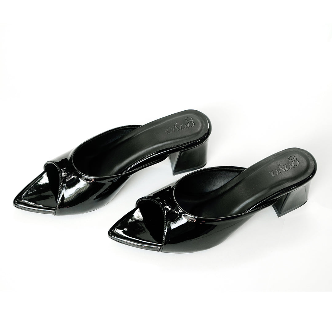 Sora Heels Black Cushioned Block Heels for All-Day Office Comfort